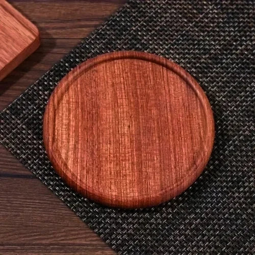 Dessous de verre en bois rond avec bordure