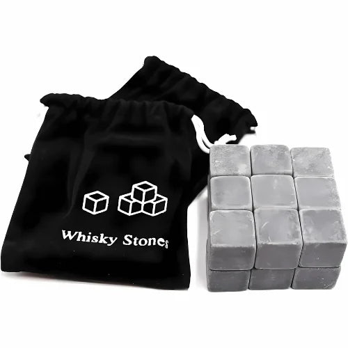 Pierre à whisky et son sac